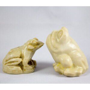 Lot of 2 Stone-Look Resin Frog Figurines Made in Mexico